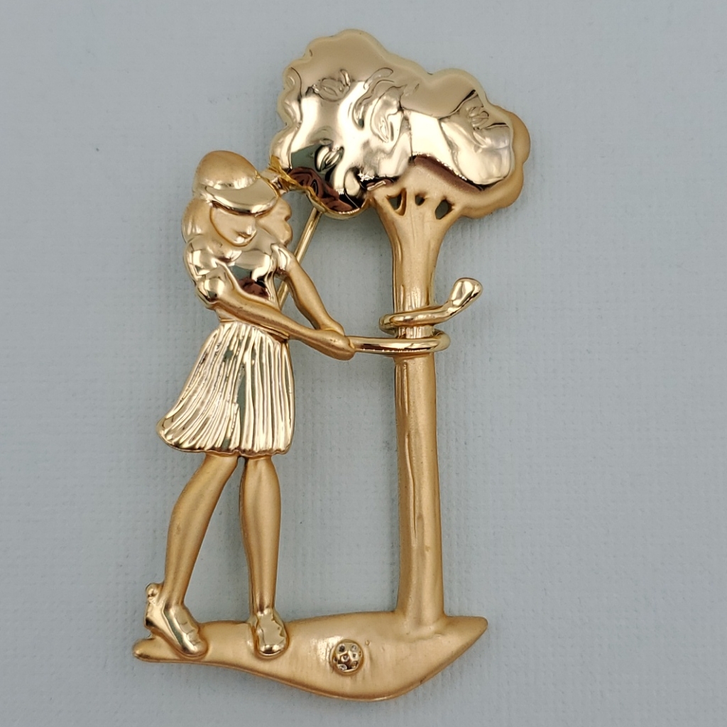 Ajc Bad Golfer Woman Brooch